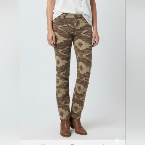 Lauren Ralph Lauren Denim - Lauren Ralph Lauren Jeans Aztec Southwestern Grunge Boho Brown Straight Leg 4
